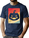 584 Vintage Halloween Pumpkin T-Shirt for Men & Women, T-Shirts Graphic Tee - Navy