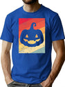 584 Vintage Halloween Pumpkin T-Shirt for Men & Women, T-Shirts Graphic Tee - Blue