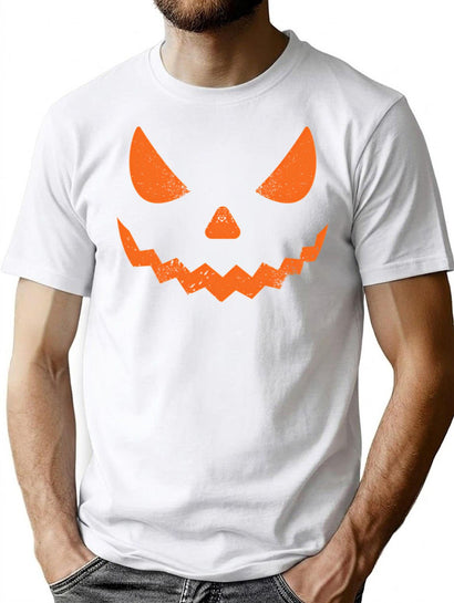 585 Scary Halloween Pumpkin Face T-Shirt for Men & Women, T-Shirts Graphic Tee - Black