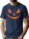 585 Scary Halloween Pumpkin Face T-Shirt for Men & Women, T-Shirts Graphic Tee - Navy