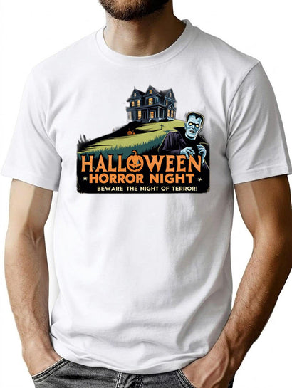 589 Vintage Halloween Horror Night Poster T-Shirt for Men & Women, T-Shirts Graphic Tee - Black
