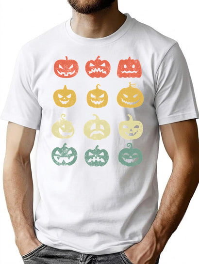 590 Vintage Halloween Pumpkin T-Shirt for Men & Women, T-Shirts Graphic Tee - Black