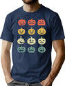 590 Vintage Halloween Pumpkin T-Shirt for Men & Women, T-Shirts Graphic Tee - Navy