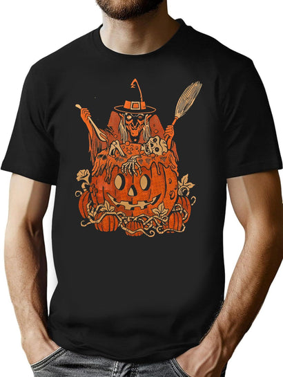 60 Halloween Vintage Art T-Shirt for Men & Women, T-Shirts Graphic Tee - Black
