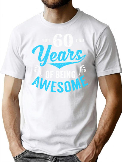 60 Years Of Being Awesome T-Shirt for Men & Women, T-Shirts Graphic Tee - Black