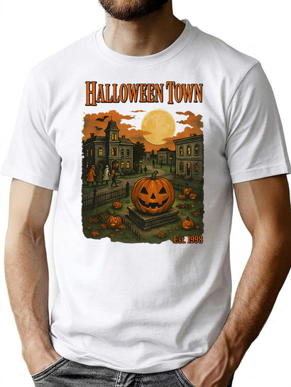 606 Halloween Town T-Shirt for Men & Women, T-Shirts Graphic Tee - Black