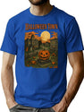 606 Halloween Town T-Shirt for Men & Women, T-Shirts Graphic Tee - Blue