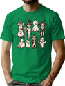 609 Vintage Halloween Scene Scary Characters T-Shirt for Men & Women, T-Shirts Graphic Tee - Green