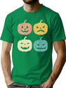 623 Vintage Halloween Pumpkin Costume Pumpkin Face Emotions T-Shirt for Men & Women, T-Shirts Graphic Tee - Green
