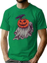 628 Crow And Haunted Pumpkin 05 T-Shirt for Men & Women, T-Shirts Graphic Tee - Green