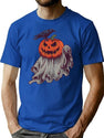 628 Crow And Haunted Pumpkin 05 T-Shirt for Men & Women, T-Shirts Graphic Tee - Blue