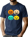 629 Retro Pumpkin T-Shirt Funny Pumpkin Heads Halloween Gift Shirt T-Shirt for Men & Women, T-Shirts Graphic Tee - Navy