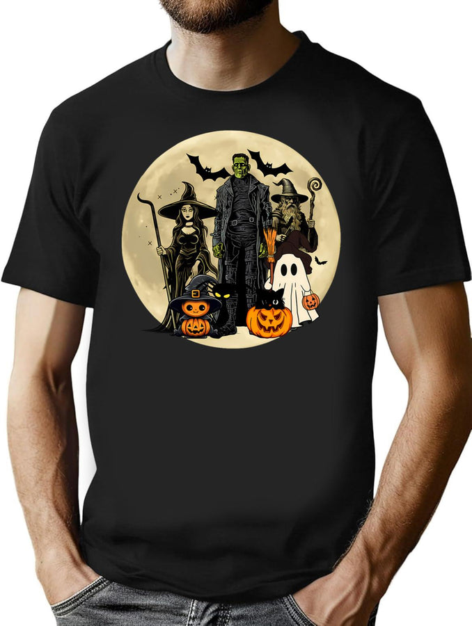 631 Halloween Time Meeting Of The Ghouls T-Shirt for Men & Women, T-Shirts Graphic Tee - Black