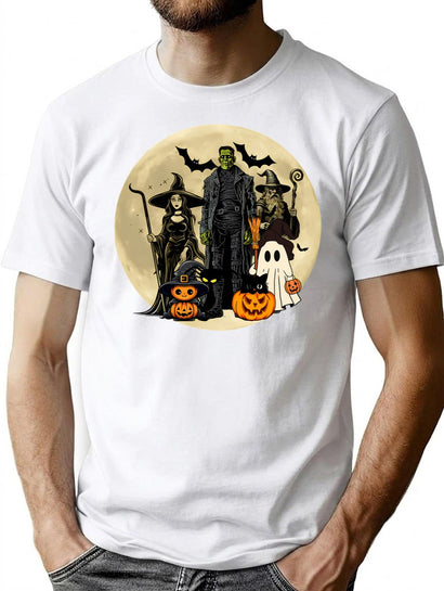 631 Halloween Time Meeting Of The Ghouls T-Shirt for Men & Women, T-Shirts Graphic Tee - Black