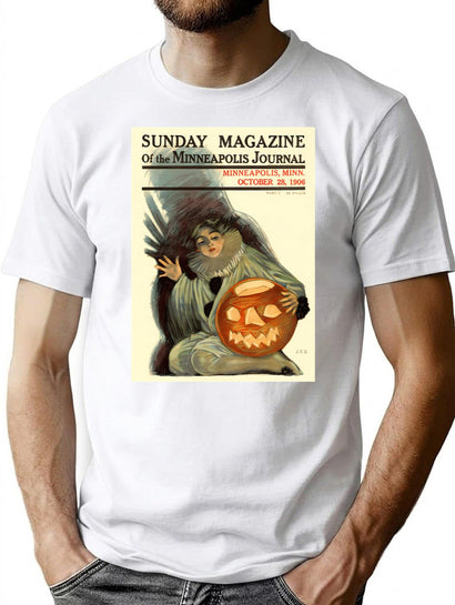 635 Vintage Halloween Magazine Cover T-Shirt for Men & Women, T-Shirts Graphic Tee - Black