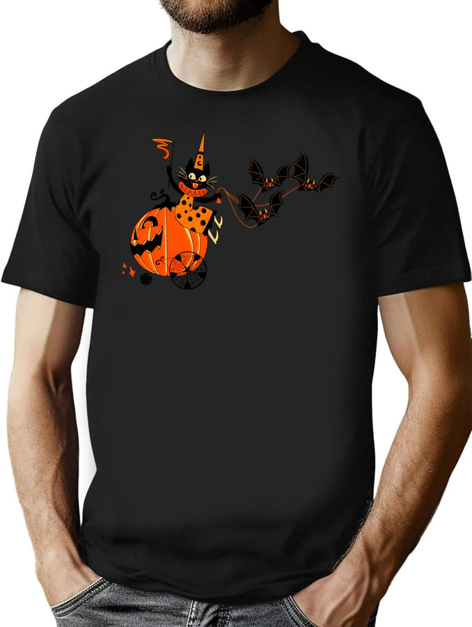 636 Halloween Vintage Carriage T-Shirt for Men & Women, T-Shirts Graphic Tee - Black