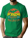 638 Happy Halloween Black Bats Retro Vintage Style T-Shirt for Men & Women, T-Shirts Graphic Tee - Green