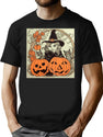 642 Retro Halloween Vintage Style Illustration Gift T-Shirt for Men & Women, T-Shirts Graphic Tee - Black