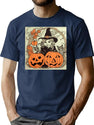 642 Retro Halloween Vintage Style Illustration Gift T-Shirt for Men & Women, T-Shirts Graphic Tee - Navy