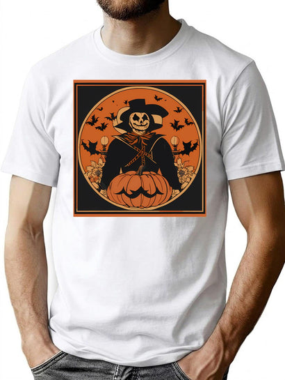 645 Halloween Pumpkin T-Shirt for Men & Women, T-Shirts Graphic Tee - Black