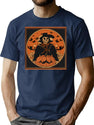 645 Halloween Pumpkin T-Shirt for Men & Women, T-Shirts Graphic Tee - Navy