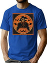 645 Halloween Pumpkin T-Shirt for Men & Women, T-Shirts Graphic Tee - Blue