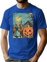 646 Spooky Pumpkin Adventure T-Shirt for Men & Women, T-Shirts Graphic Tee - Blue