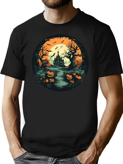 651 Haunted House T-Shirt for Men & Women, T-Shirts Graphic Tee - Black