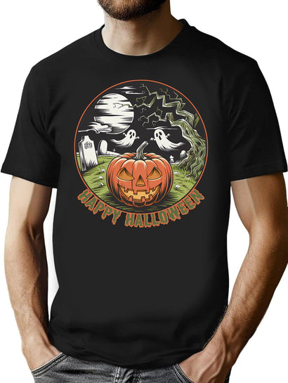 657 Happy Halloween T-Shirt for Men & Women, T-Shirts Graphic Tee - Black
