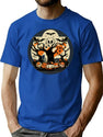 659 Halloween Spooky Pumpkin Graveyard T-Shirt for Men & Women, T-Shirts Graphic Tee - Blue