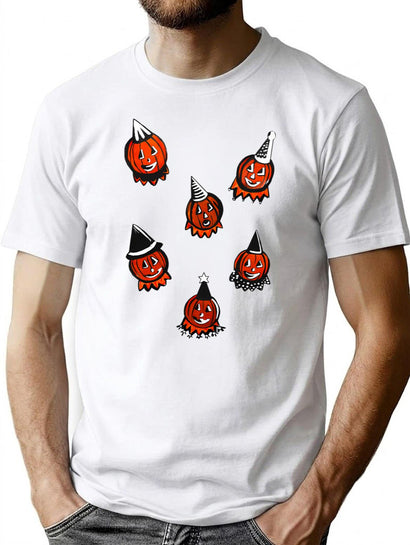 669 Retro Pumpkins T-Shirt for Men & Women, T-Shirts Graphic Tee - Black