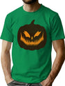 672 Retro Eerie Halloween Jack-O-Lantern Pumpkin Image T-Shirt for Men & Women, T-Shirts Graphic Tee - Green