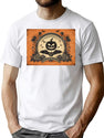 673 Retro Vintage Pumpkin With A Bat T-Shirt for Men & Women, T-Shirts Graphic Tee - White