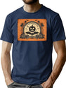 673 Retro Vintage Pumpkin With A Bat T-Shirt for Men & Women, T-Shirts Graphic Tee - Navy