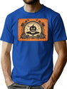 673 Retro Vintage Pumpkin With A Bat T-Shirt for Men & Women, T-Shirts Graphic Tee - Blue