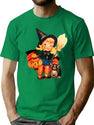 676 Vintage Girl In Halloween Costume T-Shirt for Men & Women, T-Shirts Graphic Tee - Green