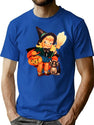 676 Vintage Girl In Halloween Costume T-Shirt for Men & Women, T-Shirts Graphic Tee - Blue