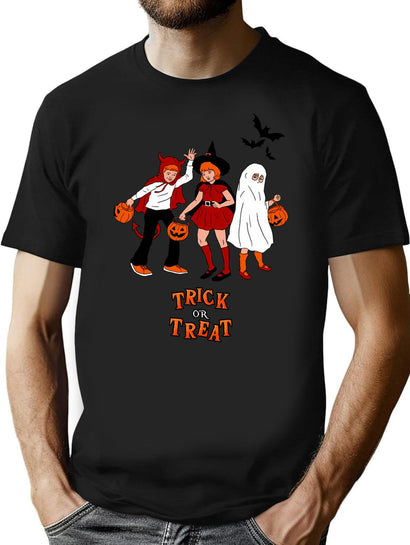 682 Trick Or Treat Halloween Kids In Halloween Costume T-Shirt for Men & Women, T-Shirts Graphic Tee - Black