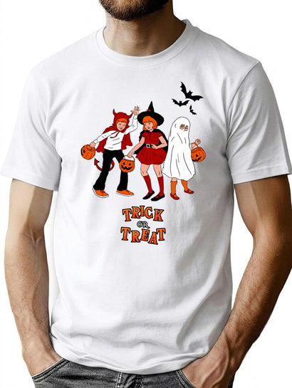 682 Trick Or Treat Halloween Kids In Halloween Costume T-Shirt for Men & Women, T-Shirts Graphic Tee - Black