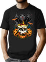 685 Halloween Scary Pumpkin Face Costume Bat T-Shirt for Men & Women, T-Shirts Graphic Tee - Black