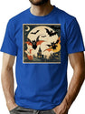 694 Vintage Halloween Bats T-Shirt for Men & Women, T-Shirts Graphic Tee - Blue