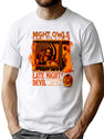 695 Night Owls - Late Night With The Devil T-Shirt for Men & Women, T-Shirts Graphic Tee - White