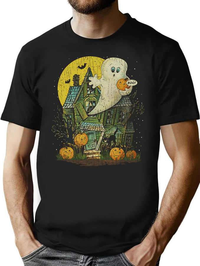 698 Spooky Ghost House 1978 T-Shirt for Men & Women, T-Shirts Graphic Tee - Black