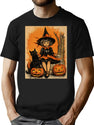 699 Cute Vintage Witch Print T-Shirt for Men & Women, T-Shirts Graphic Tee - Black