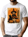 699 Cute Vintage Witch Print T-Shirt for Men & Women, T-Shirts Graphic Tee - White