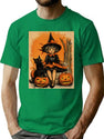 699 Cute Vintage Witch Print T-Shirt for Men & Women, T-Shirts Graphic Tee - Green