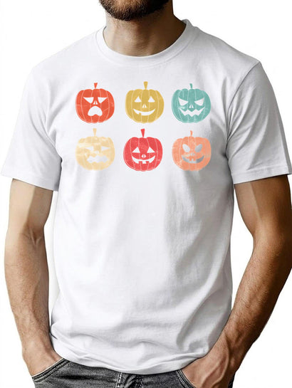 70 Vintage Halloween Pumpkin Funny Retro Gift T-Shirt for Men & Women, T-Shirts Graphic Tee - Black