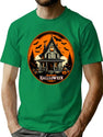 703 Haunted House Halloween T-Shirt for Men & Women, T-Shirts Graphic Tee - Green