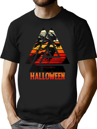 711 Retro Halloween Witch Flight Vintage Design T-Shirt for Men & Women, T-Shirts Graphic Tee - Black