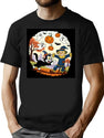 712 Vintage Halloween Ghost Holding Pumpkin Trick Or Treat Cute Retro Cartoon T-Shirt for Men & Women, T-Shirts Graphic Tee - Black